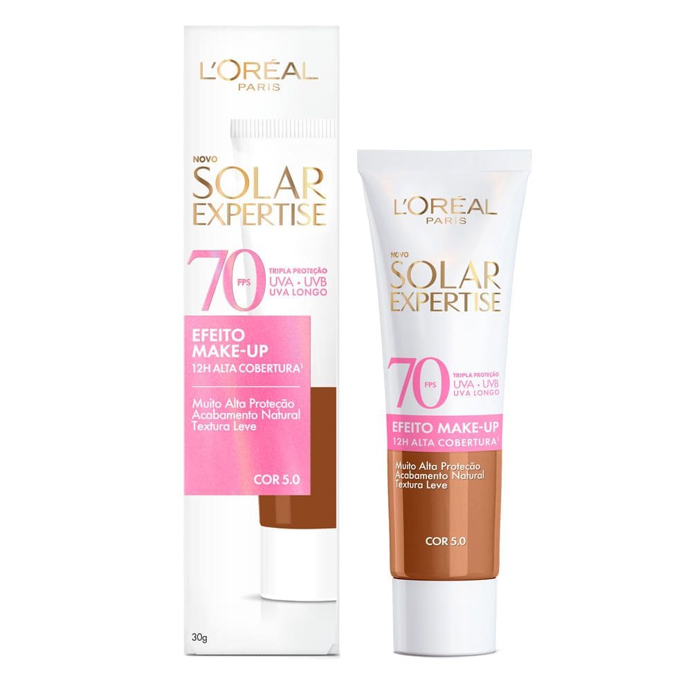 Protetor Solar Facial L`Oréal Solar Expertise FPS 70 Efeito Make UP Cor 5.0 30g