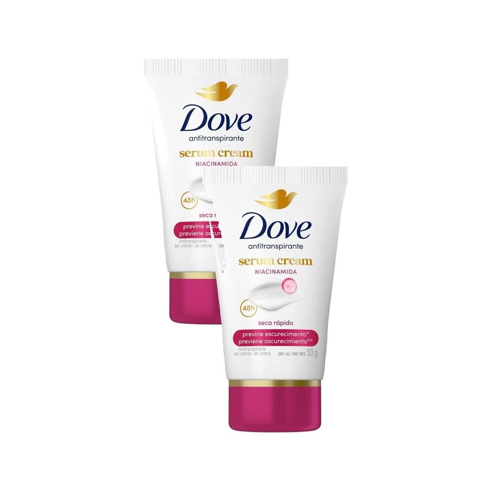 Kit 2 Desodorante Dove Antitranspirante Creme Sérum Previne Escurecimento 50g