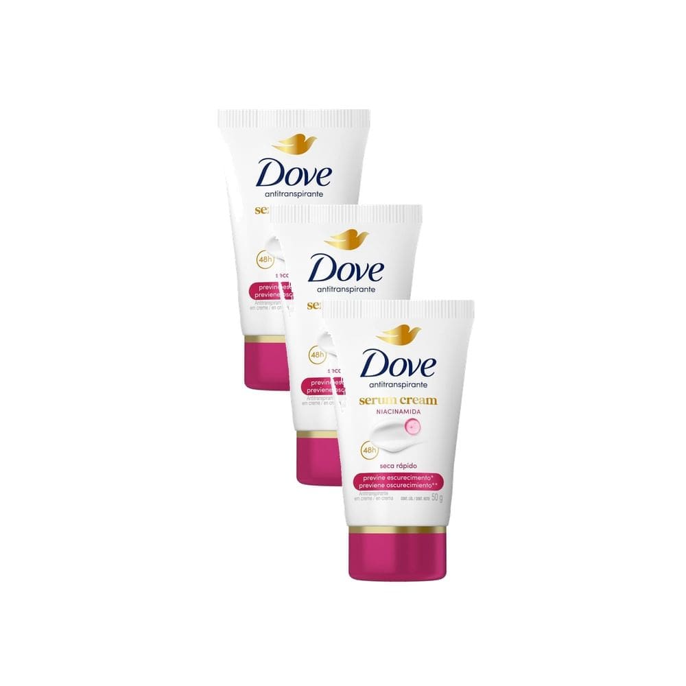 Kit 3 Desodorante Dove Antitranspirante Creme Sérum Previne Escurecimento 50g