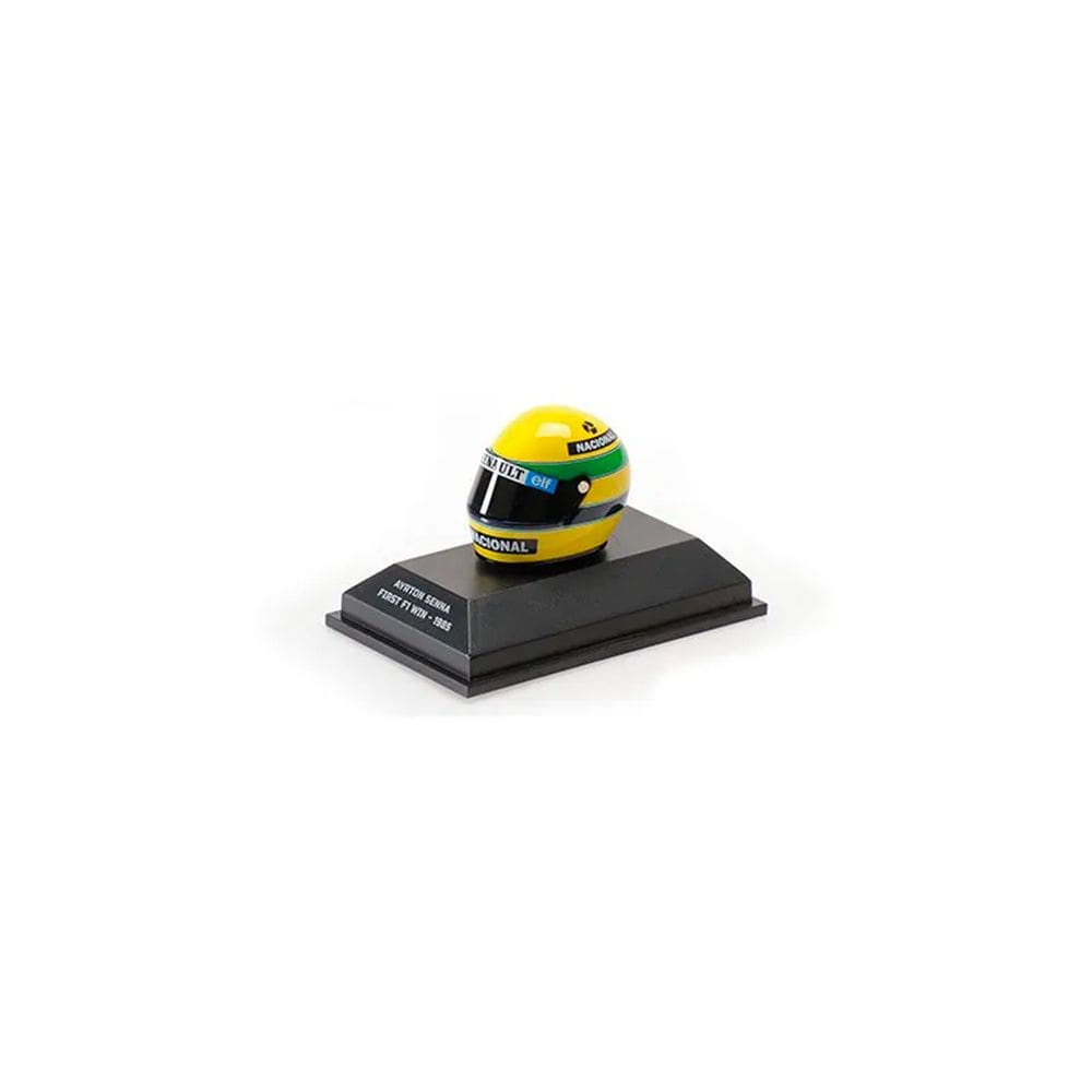 Miniatura F1 Senna Capacete Vitória 1985 1:8 Minichamps