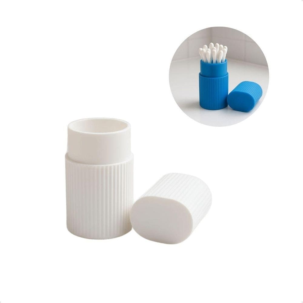 Porta Cotonetes Moderno E Compacto Para Banheiro E Viagem