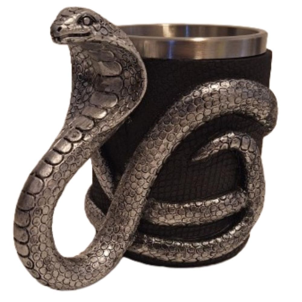 Caneca Viking 3D Inox Medieval Cerveja Chopp 400Ml Serpente