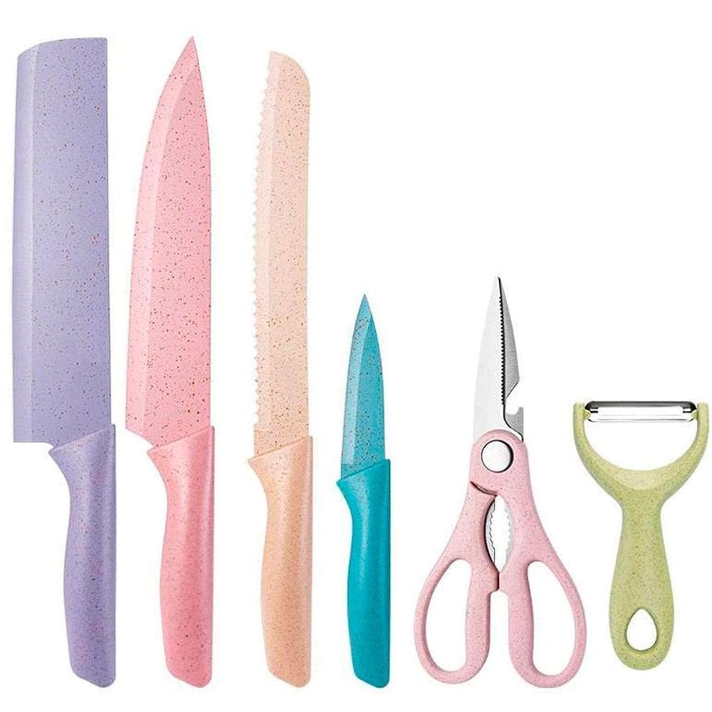 Conjunto Facas Chef Coloridas Top Tesoura