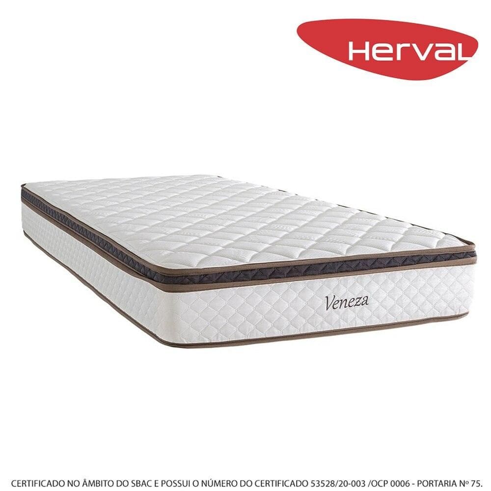 Colchão Solteiro Herval Molas Bonnel New Veneza, 20x88x188 cm