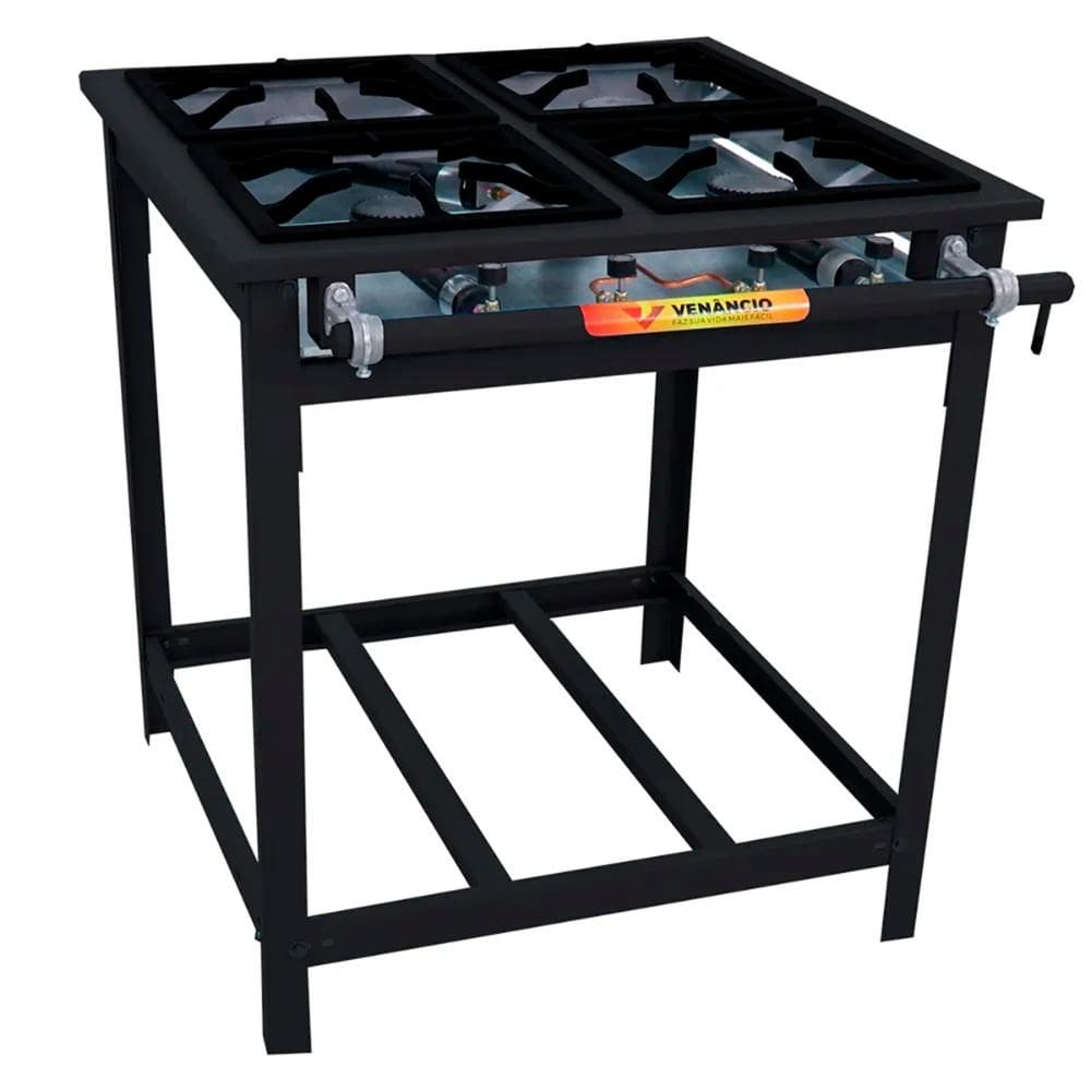 Fogão Industrial Venâncio com 4 Bocas de Ferro Alta Pressão VAP4-15216