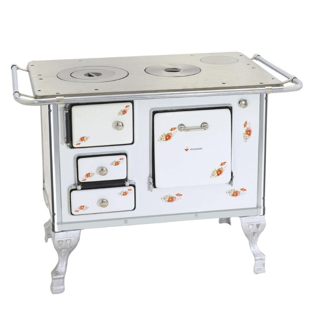 Fogão a Lenha Tradicional Venâncio 01 Branco Florido 1dfbr