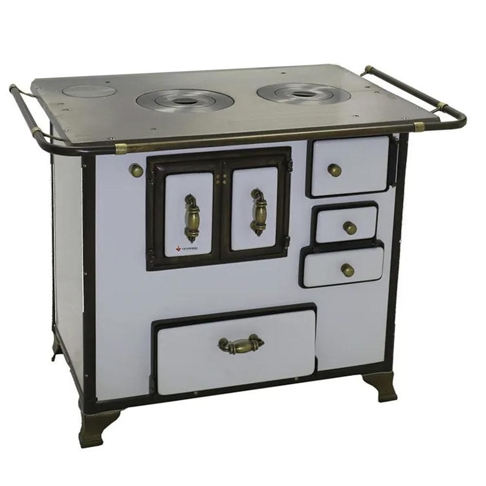 Fogão a Lenha Barroco Gabinete Venâncio 03 Branco FL3GBRCX
