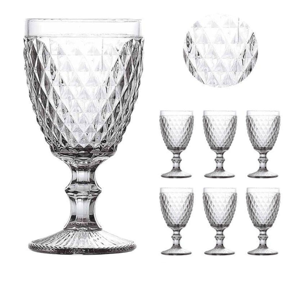 Conjunto De 06 Copos De Vidro 325Ml Taça Bico De Abacaxi