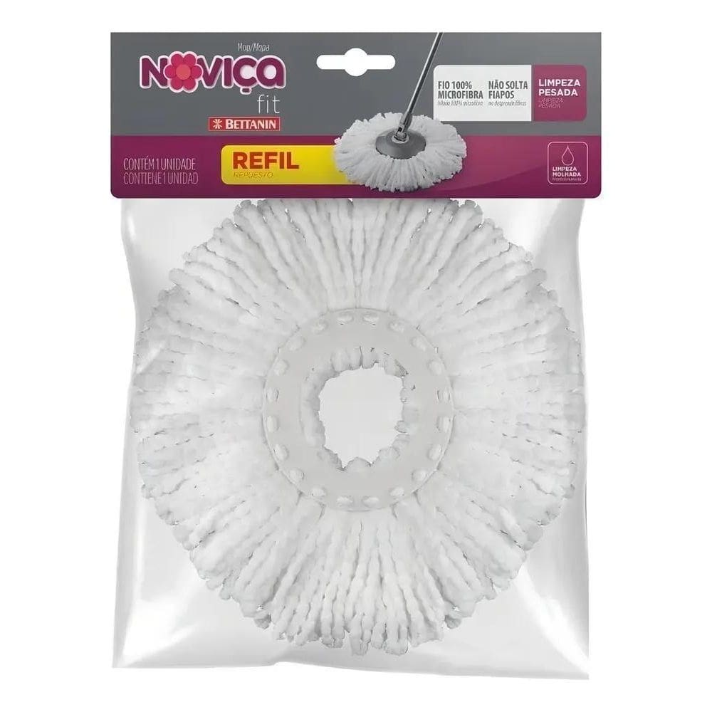 2X Refil Para Mop Fit De Microfibra Noviça Bt1393R Bettanin