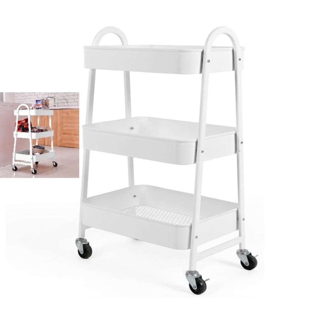 Carrinho Multiuso Organizador 3 Prateleiras Em Aço