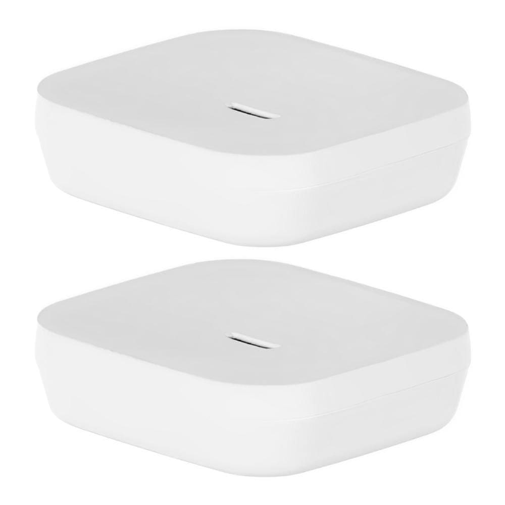 2X Saboneteira De Pia Bancada Lavabo Banheiro Ou Aura Branco