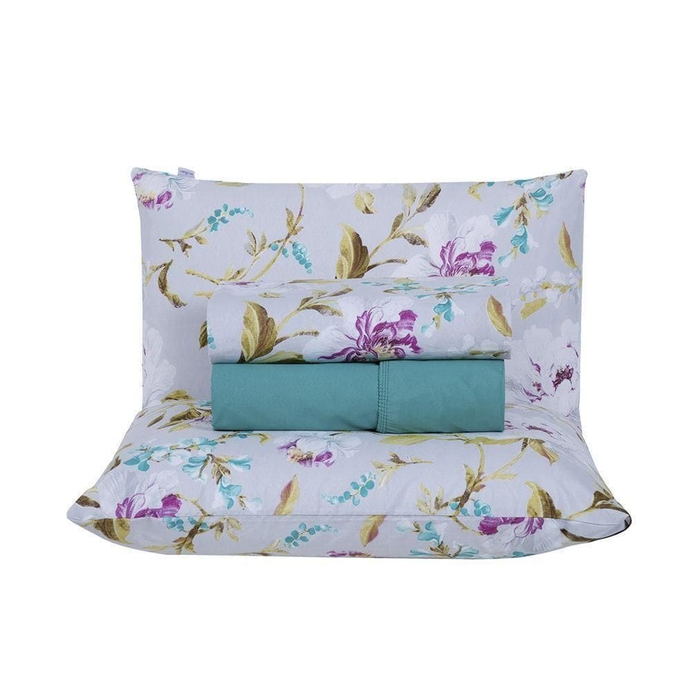 Jogo De Lençol 4 Peças Casal Percal 180 Fios Homme 60% Algodão 40% Poliéster - Vivace Cinza