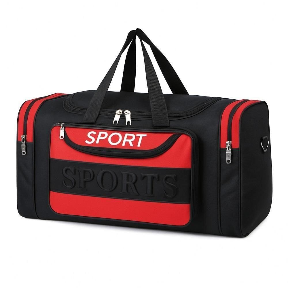 Mochila Esportiva Viagem Treino Bolsa De Mão Multiuso Mala Bordo Sacola Academia Com Bolsos Vermelha