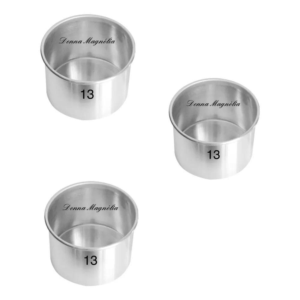 2X Kit 3 Três Assadeira Forma Bolo Redonda Alta 13 X 10 G