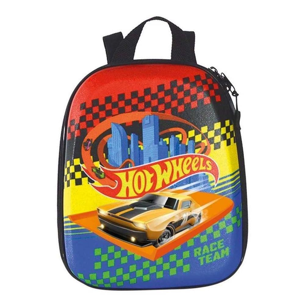 Mochila Escolar Infantil Hot Wheels Race Team Tamanho P