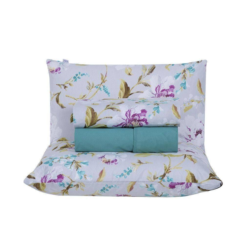 Jogo De Lençol 4 Peças Casal Percal 180 Fios Homme 60% Algodão 40% Poliéster - Vivace Cinza