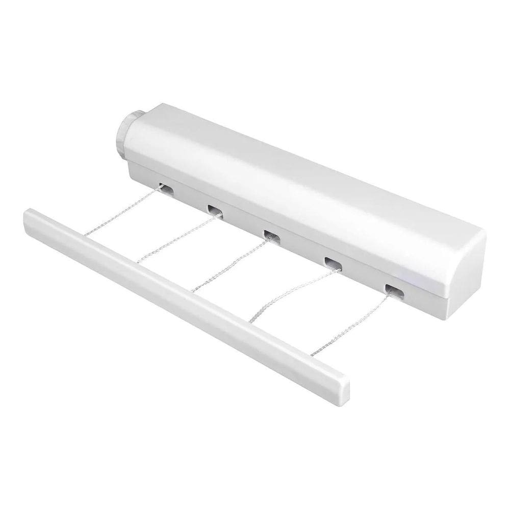 Varal Retratil De Parede 6 Ganchos 5 Cordas Ajustavel