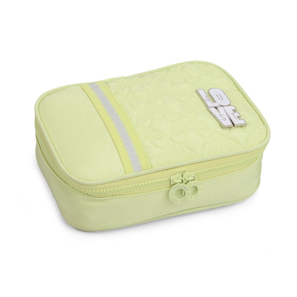 Estojo Escolar Teen Brilhante Verde Divisorias Fashion Kwaii Material Escolar Estiloso Volta as Aula