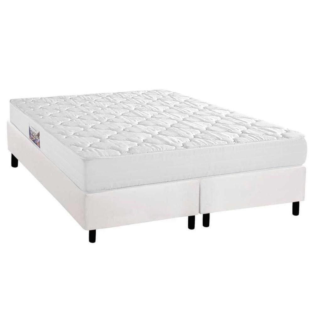Cama Box Queen: Colchão Espuma D45 Herval Top + Base Crc Corano White (158x198)