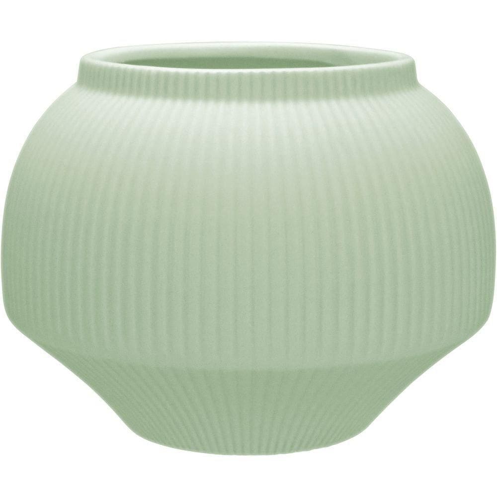 Vaso Decorativo Enfeite Redondo Home&co Cerâmica 12x15 Verde