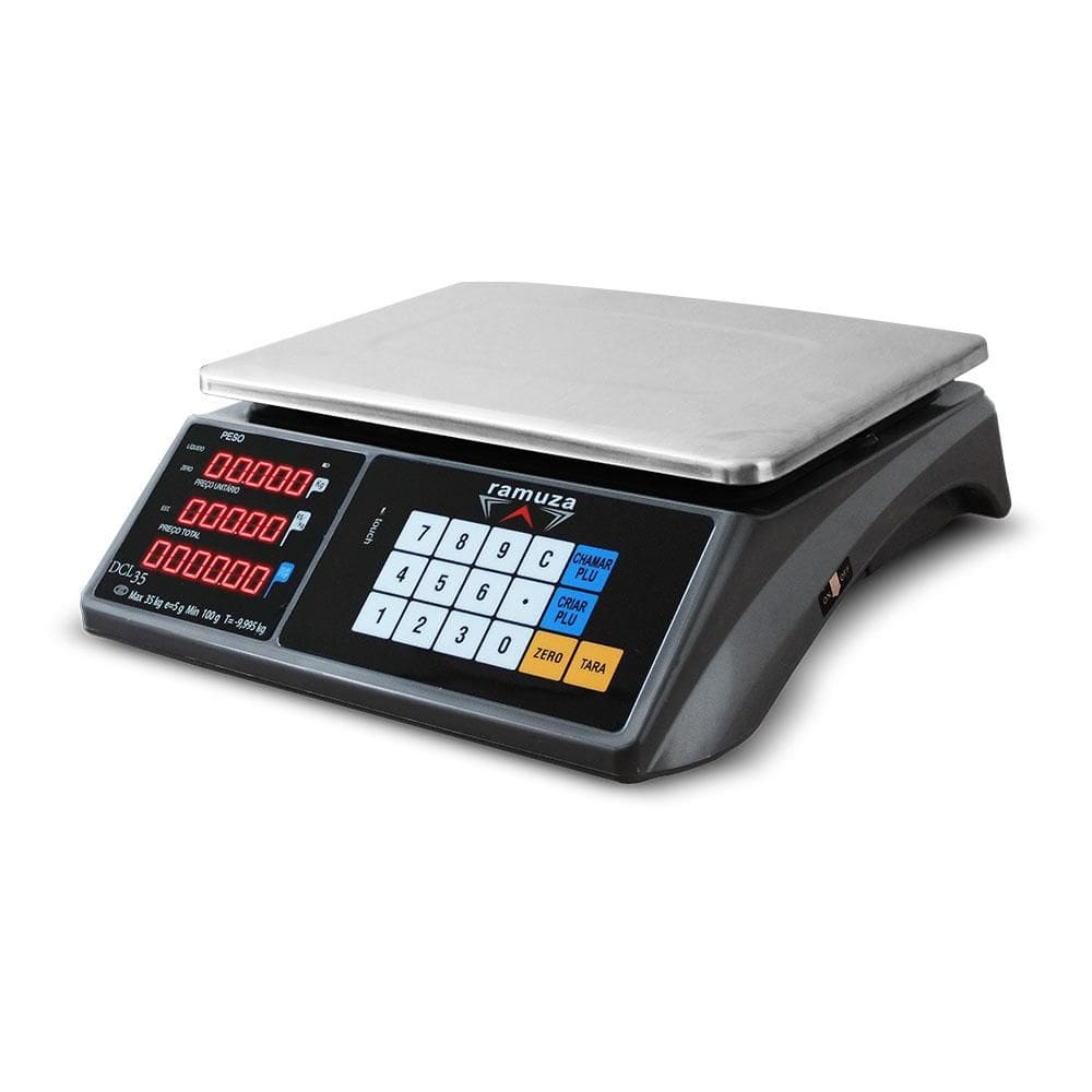 Balança Digital Computadora 6/15/35kg 2/5/10g Triplice Escala Teclado Touch com Bateria