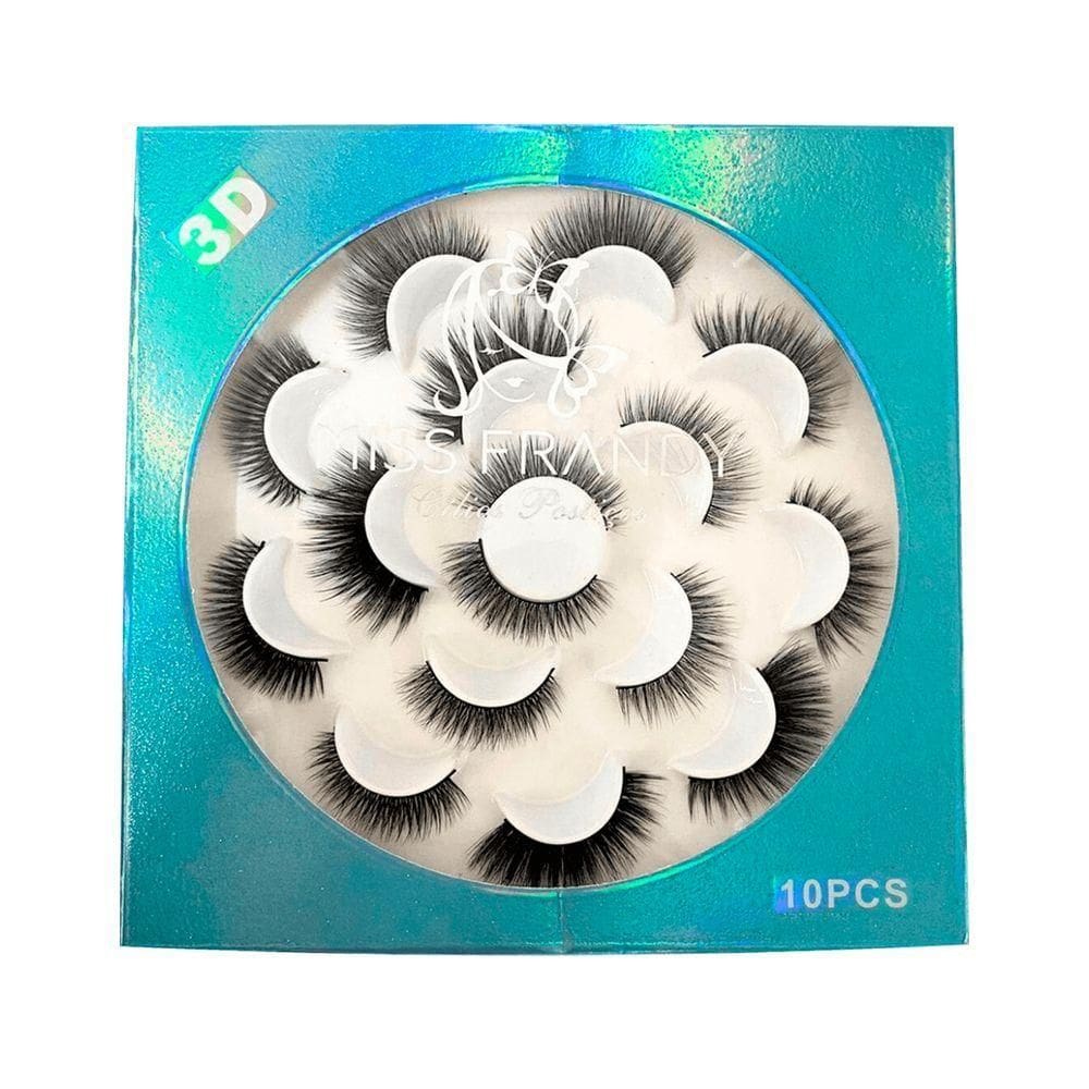 Kit Miss Frandy Cílios Postiços Com 10 Pares Kit Miss Frandy - Cílios Postiços Com 10 Pares