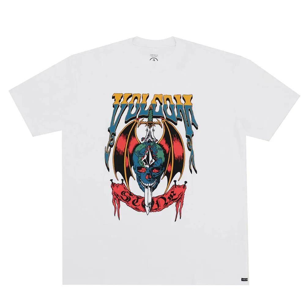 Camiseta Volcom Comfort World Weapon SM26 Masculina Branco