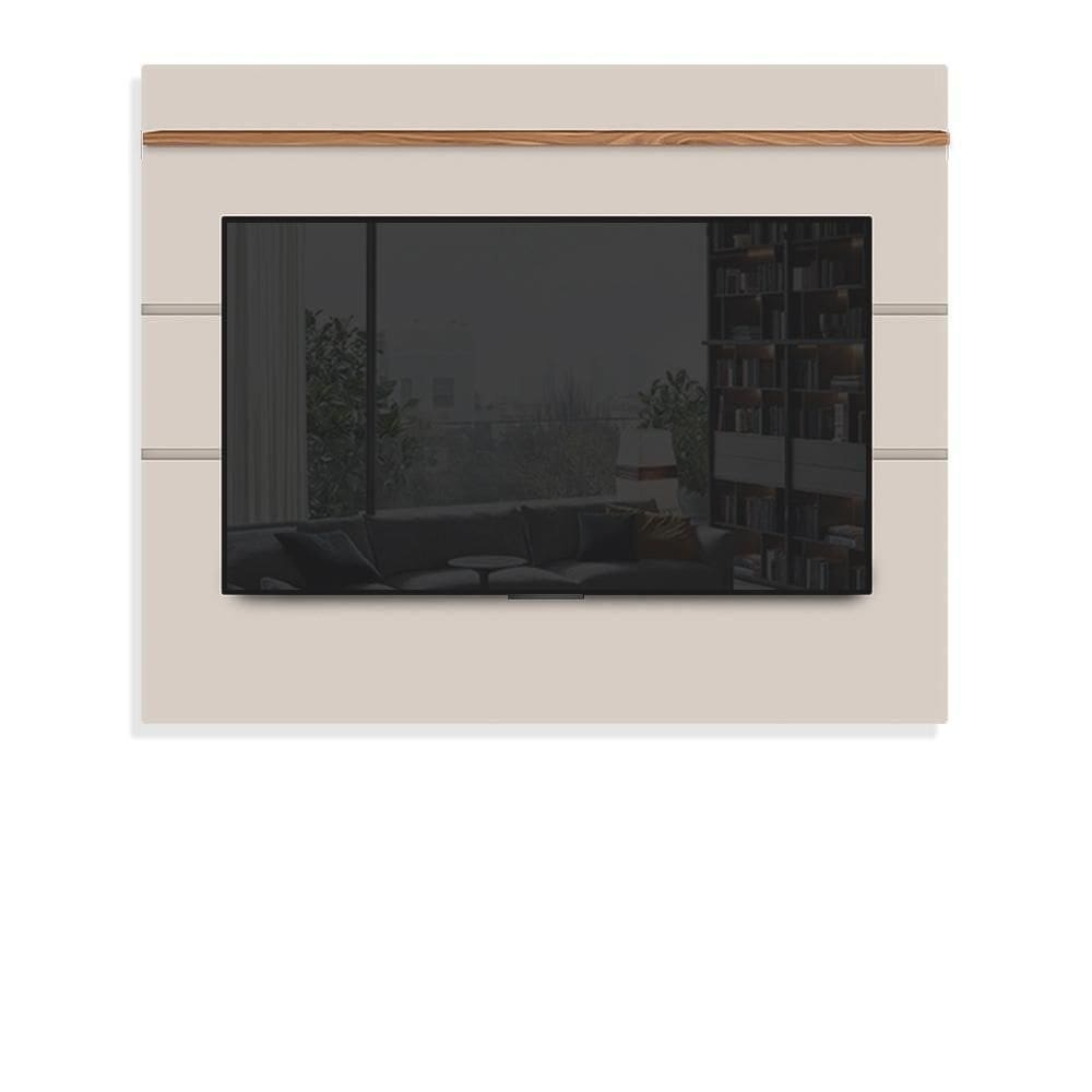 Painel De Parede Para Tv Até 65 Polegadas Off White Freijó