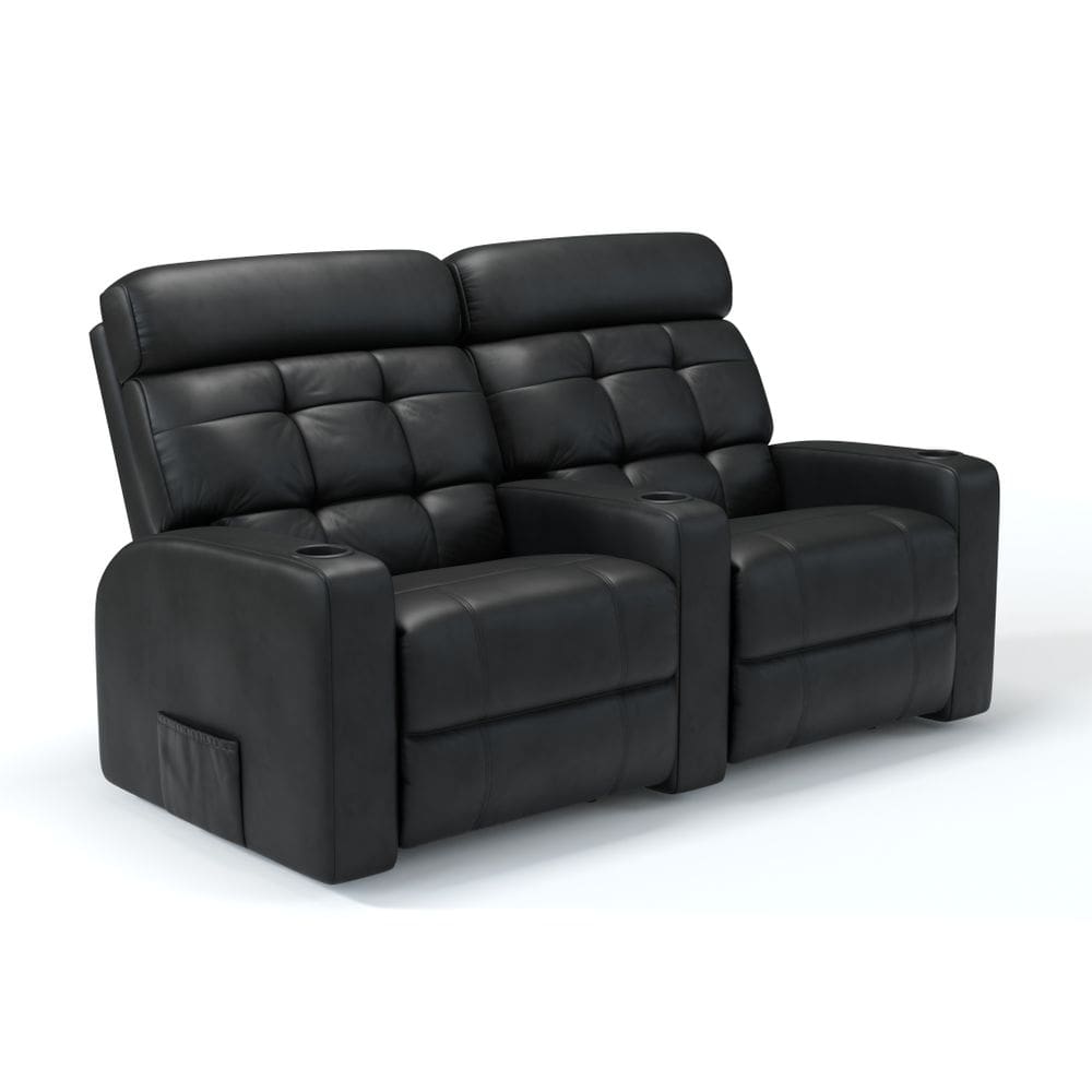 Sofá 2 Lugares Reclinável Manual Linha Cinema Em Corino Importado