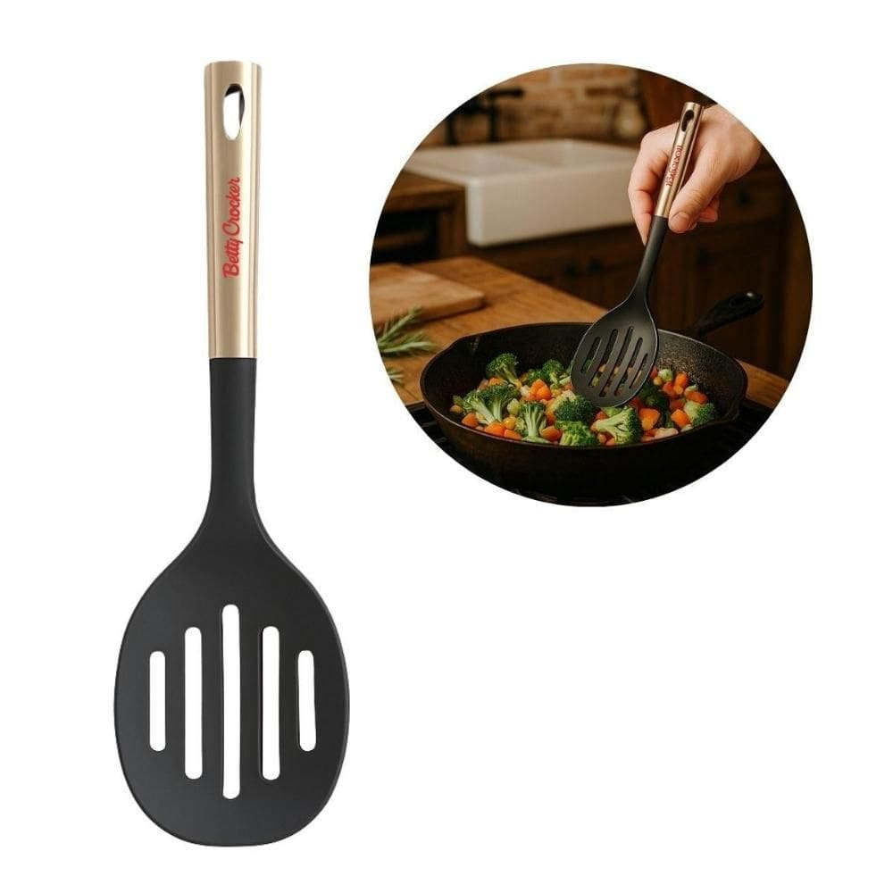 Escumadeira com Alça Cozinha Inox e Nylon Betty Crocker