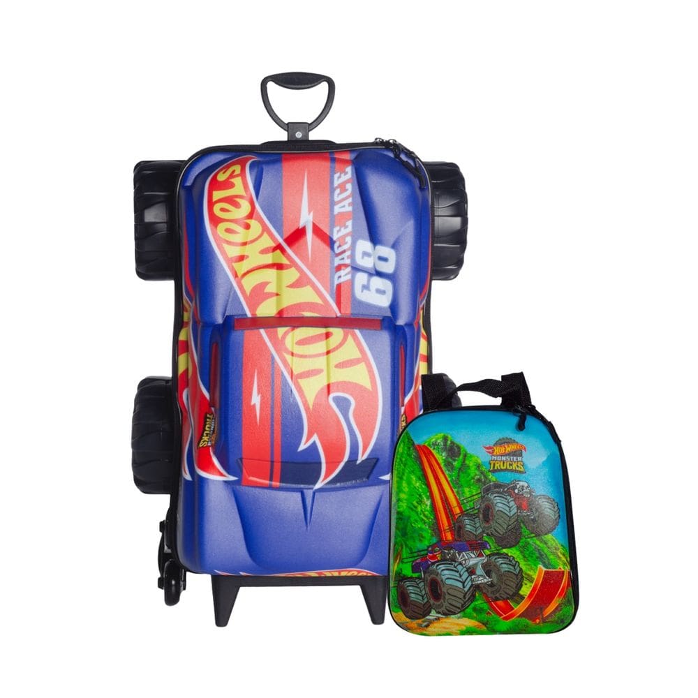 Mochila Carro Hotwheels Race Monster Truck 3D Lancheira