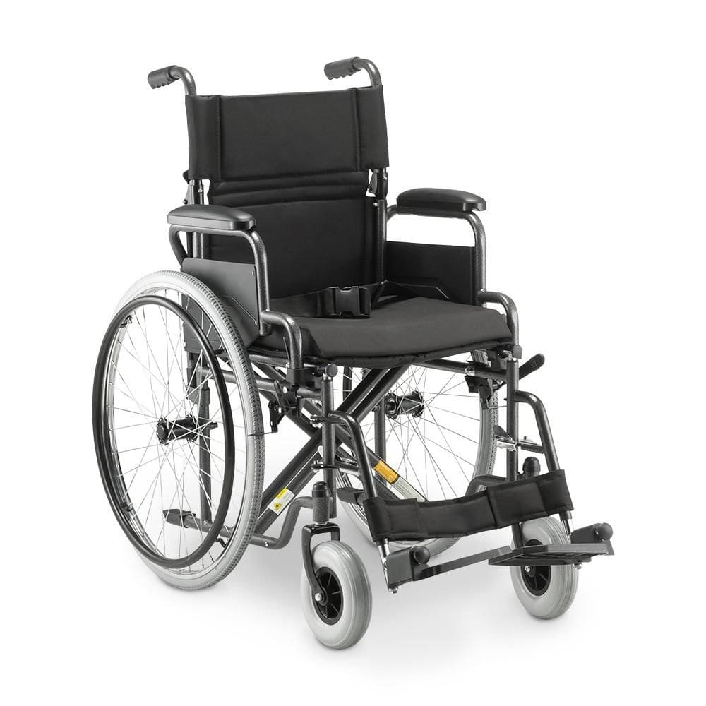 Cadeira de Rodas Dellamed Dobrável em Aço até 120 Kg Cinza e Preto D400-T44