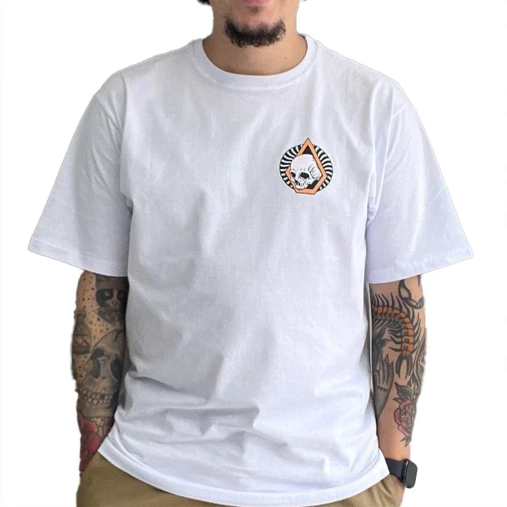 Camiseta Volcom Arched Oversize SM26 Masculina Branco