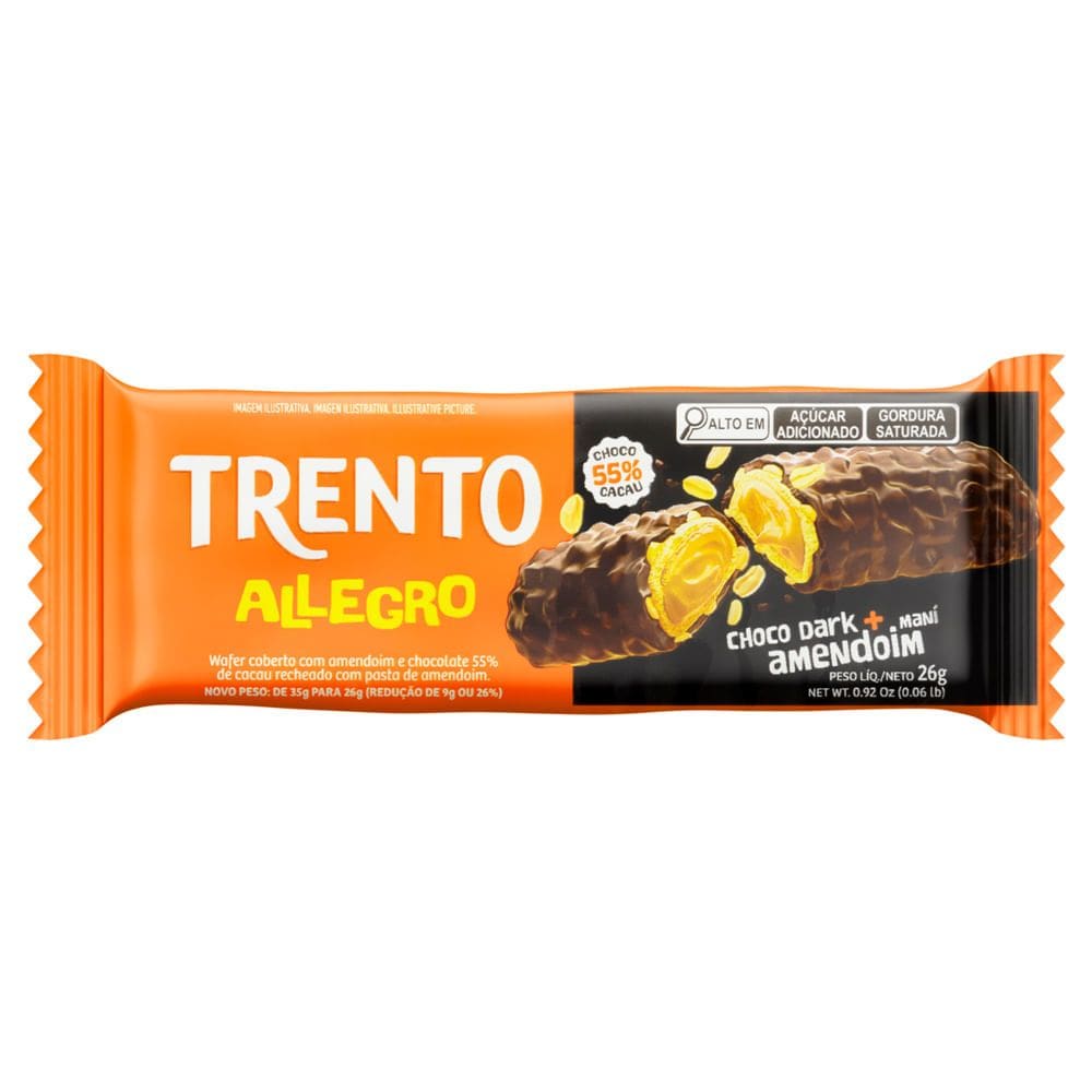 Chocolate Trento Allegro Choco Dark com Amendoim 26g