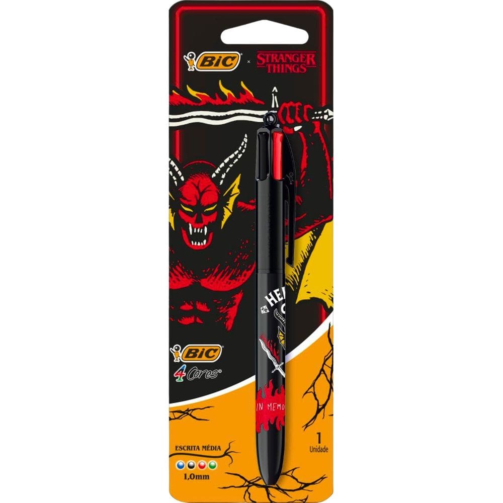 Caneta Esferográfica 4 Cores Netflix Stranger Things Bic