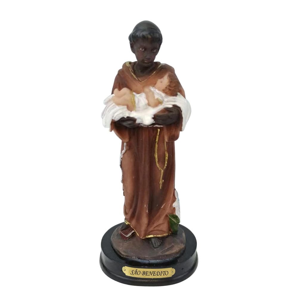 Imagem Religiosa São Benedito De Resina 14Cm