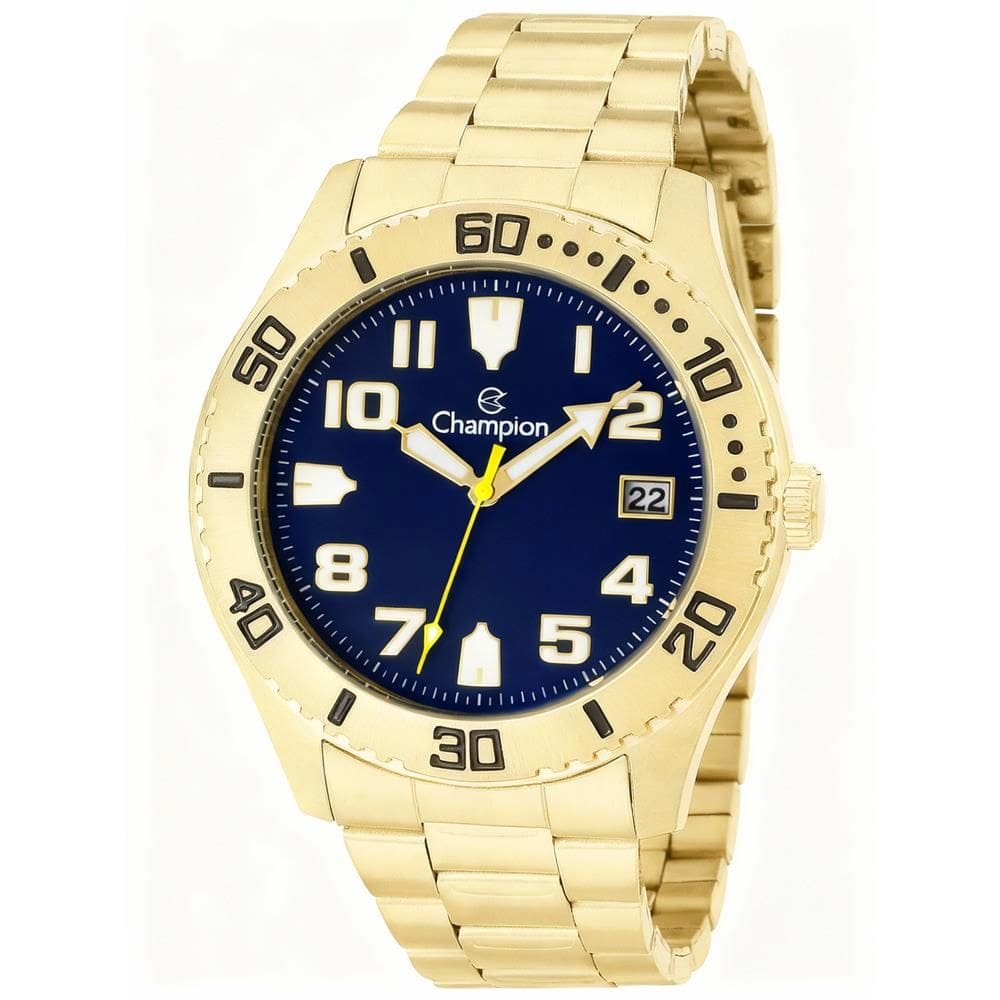 Relógio Champion Masculino Ref: Ca31364z Casual Aço Dourado
