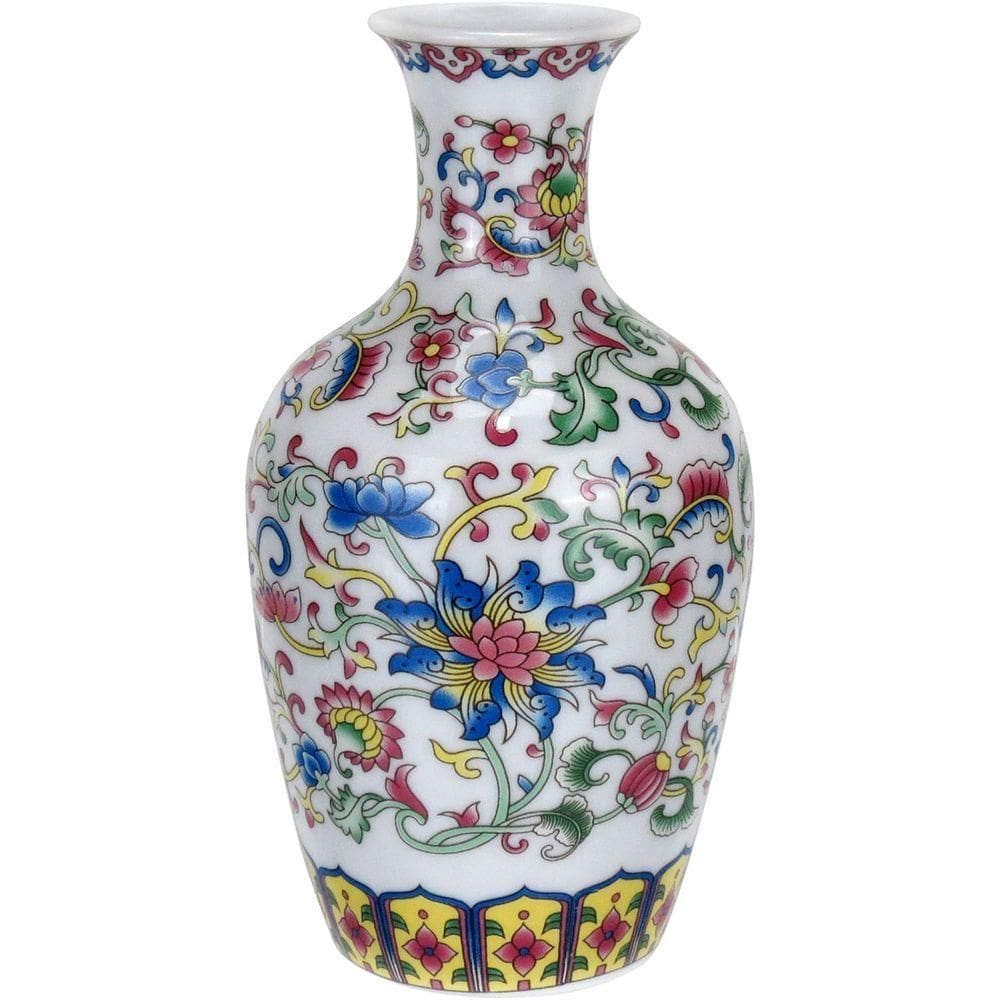 Vaso Decorativo Enfeite Casa Redondo Cerâmica Multicolorido