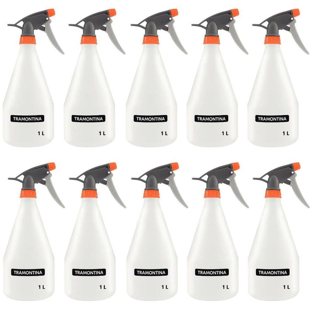 Borrifador Pulverizador Jardinagem Manual 1 Litro Kit 10 Un