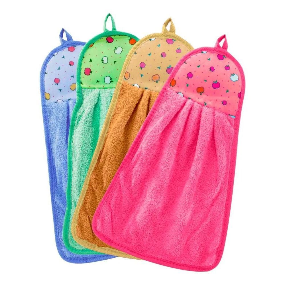 2X Kit 4 Toalhas Bate Mão Alça Para Pendurar 25 X 38 Cm