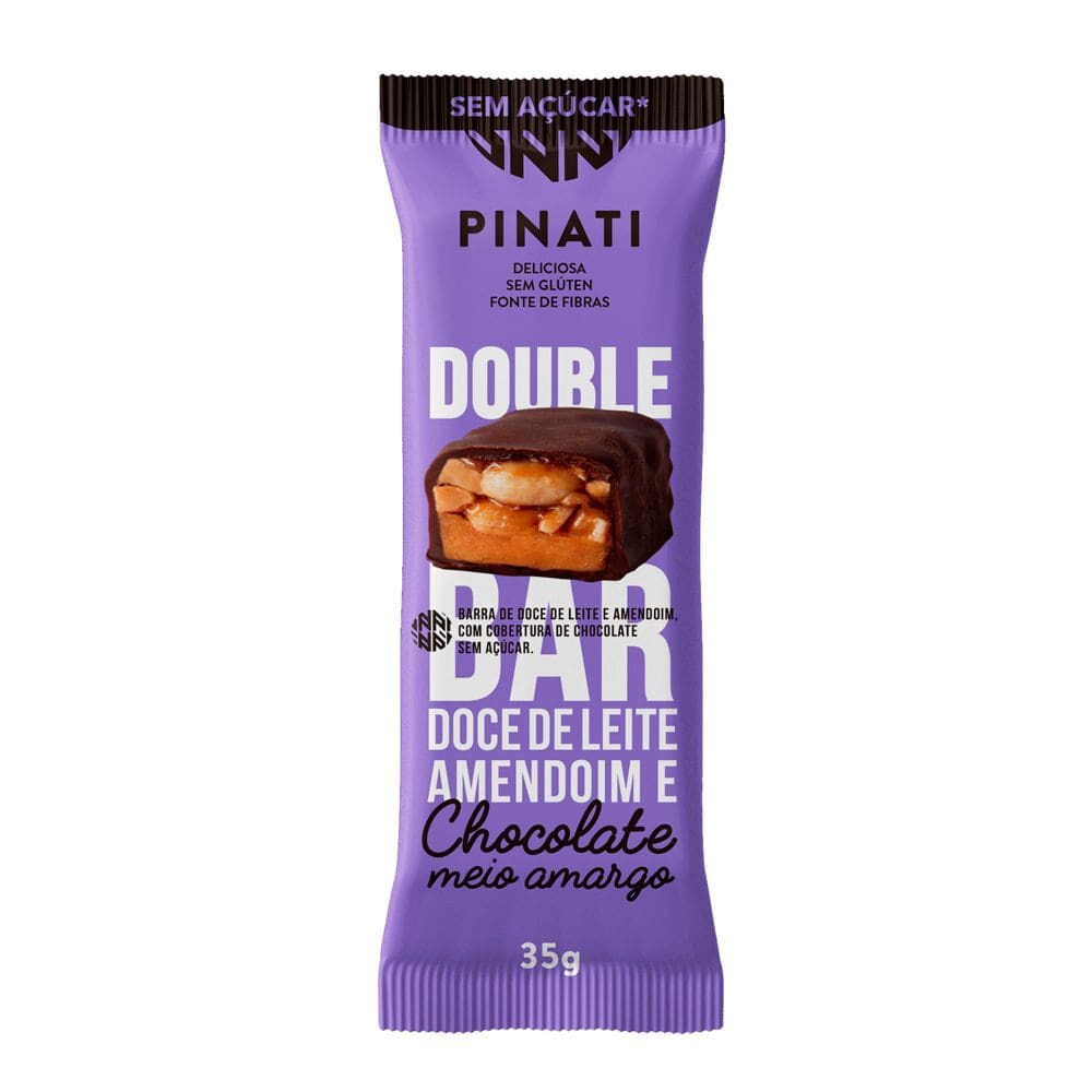 Barra Pinati Double Bar Doce de Leite Amendoim e Chocolate Meio Amargo 35g
