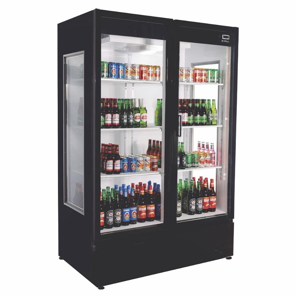 Cervejeira Vertical Frilux 1200 Litros Preto 2 Portas de Vidro Aquecido 220V RF-018