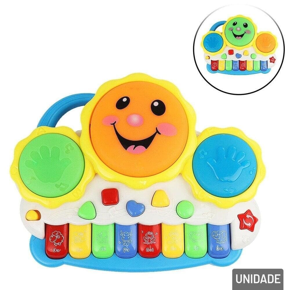 Teclado Musical Infantil Bateria Color - Tudo em Caixa