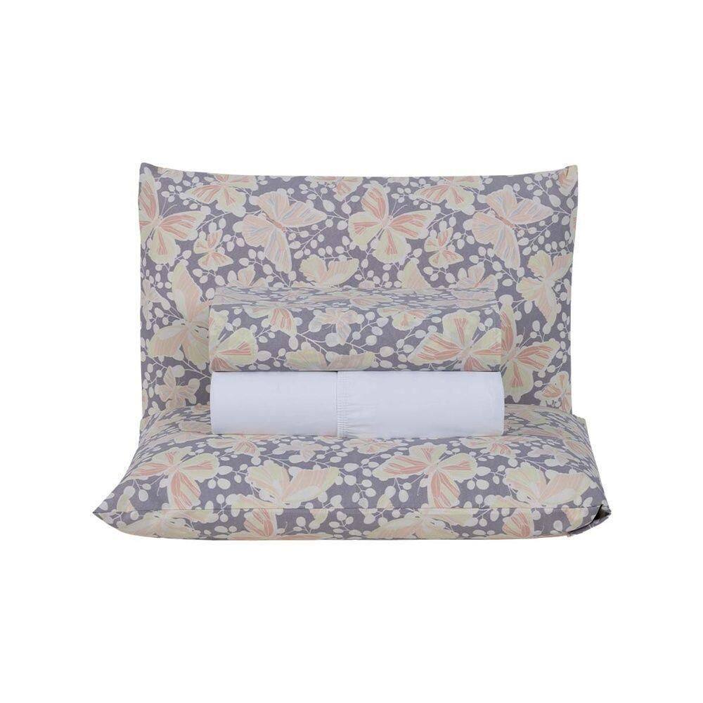 Jogo De Lençol 4 Peças Casal Percal 180 Fios Homme 60% Algodão 40% Poliéster - Peplum Salmão