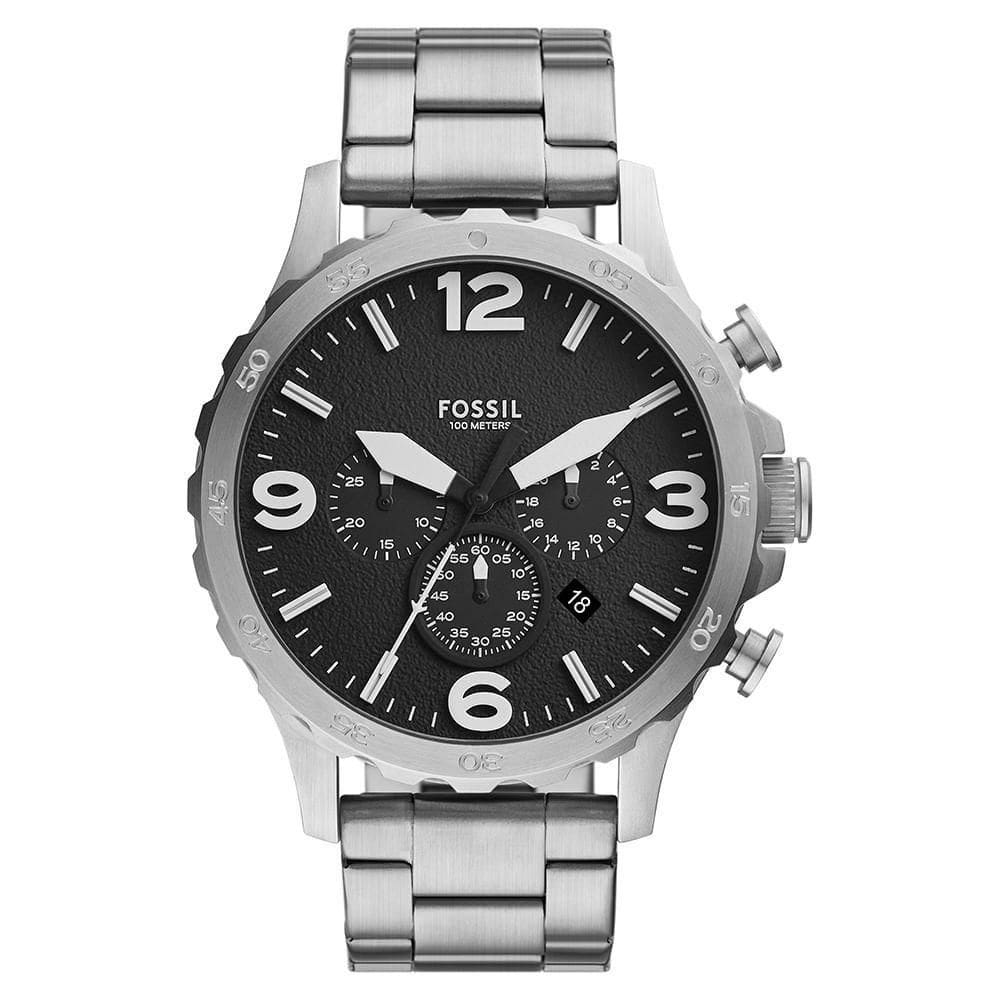 Relógio Fossil Masculino Nate Prata - Jr1532-1pn