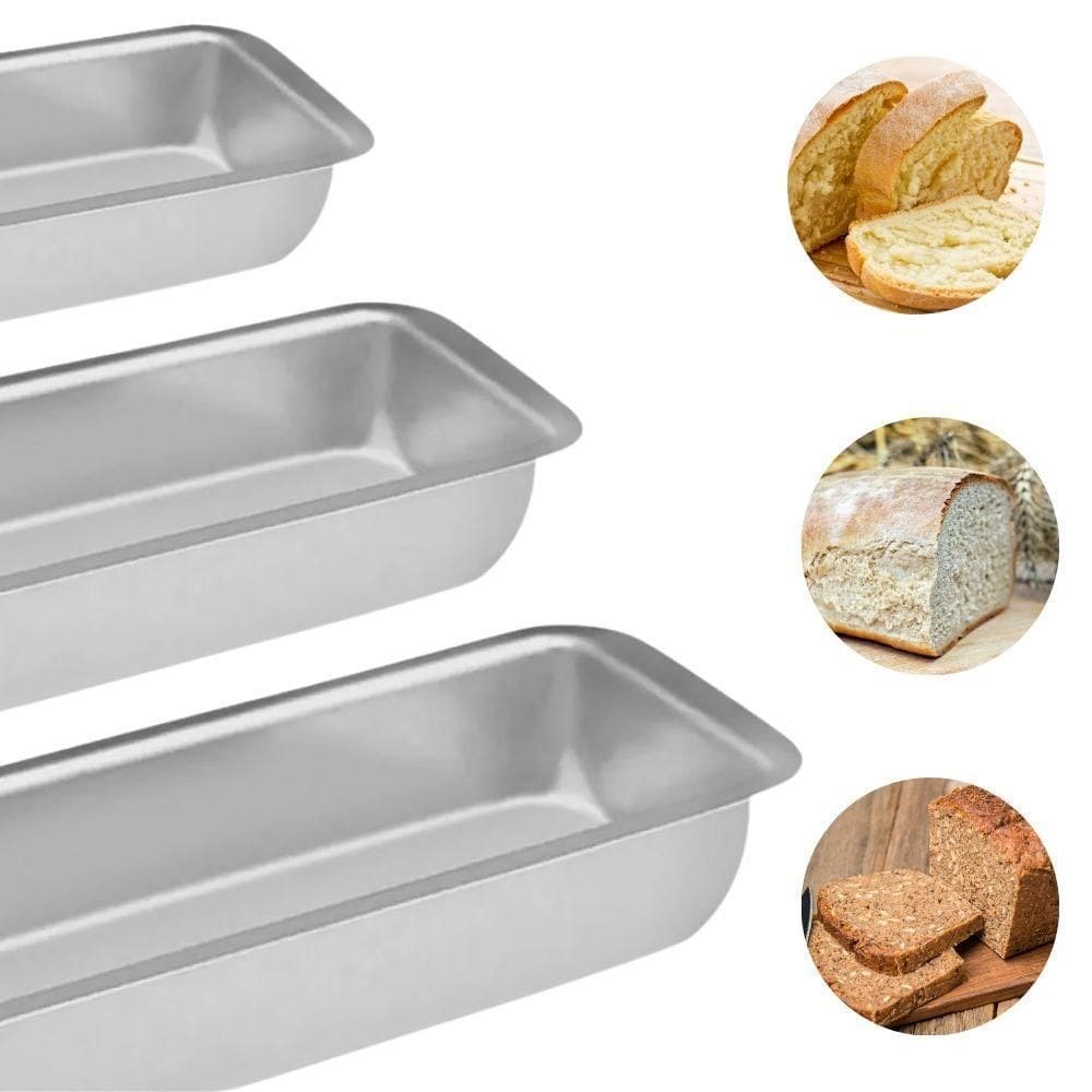 Kit 09 Formas De Alumínio Pães Bolos 700Ml / 1000Ml / 1400Ml