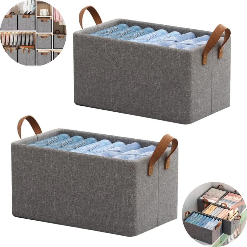 2X Kit 2 Caixa Organizador De Roupas Íntimas Camisetas Calça