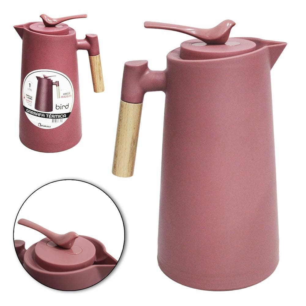 Garrafa Termica Com Ampola De Vidro Gatilho Passaro Rose 1L