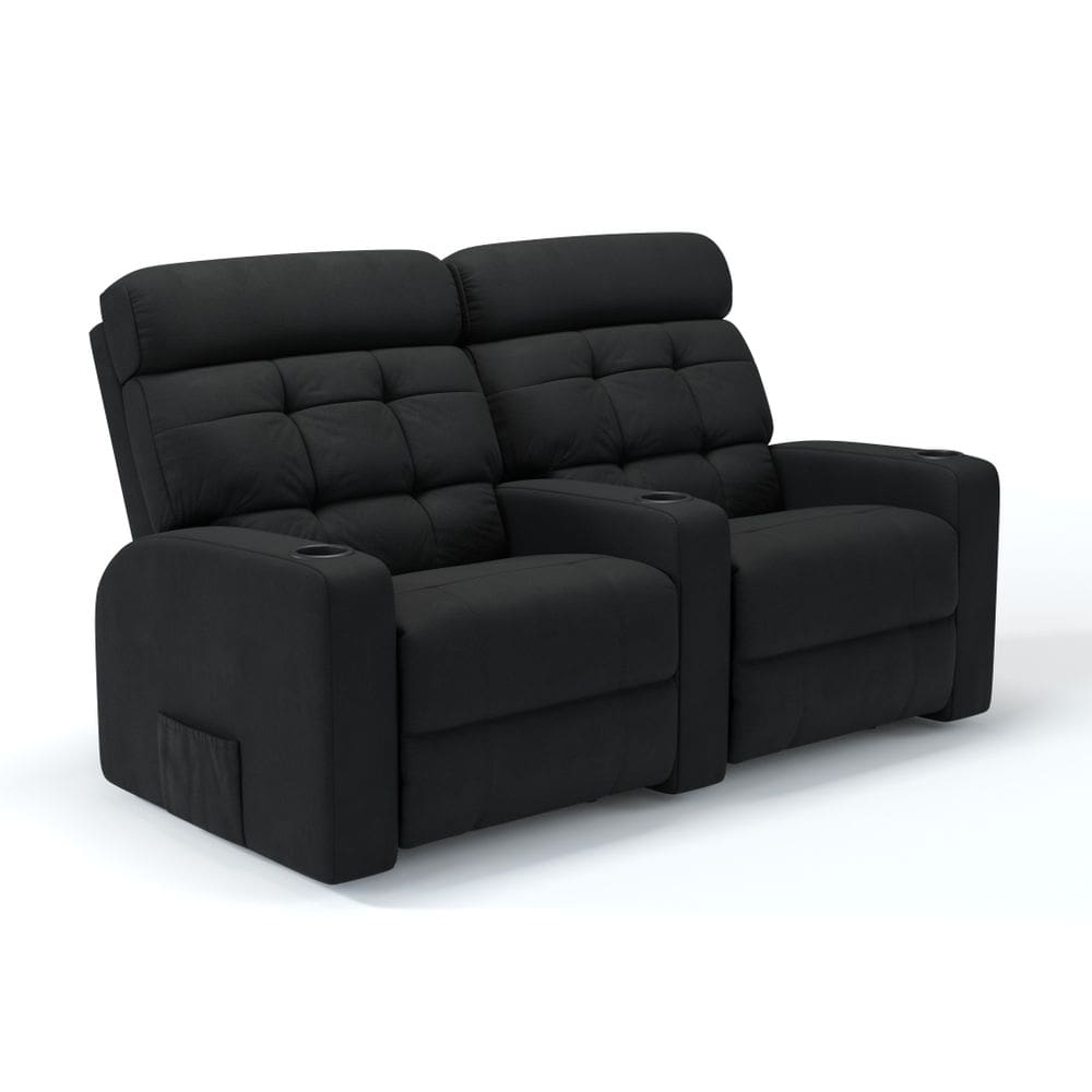 Sofá 2 Lugares Reclinável Manual Linha Cinema Em Tecido Linho