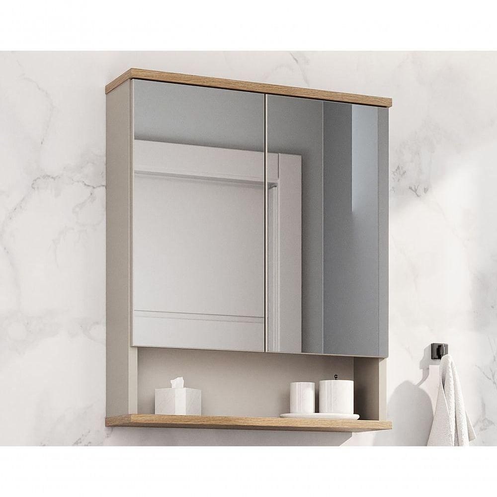 Espelheira Aqua 56,7cm Estilare Esp4003 Nude/carvalho